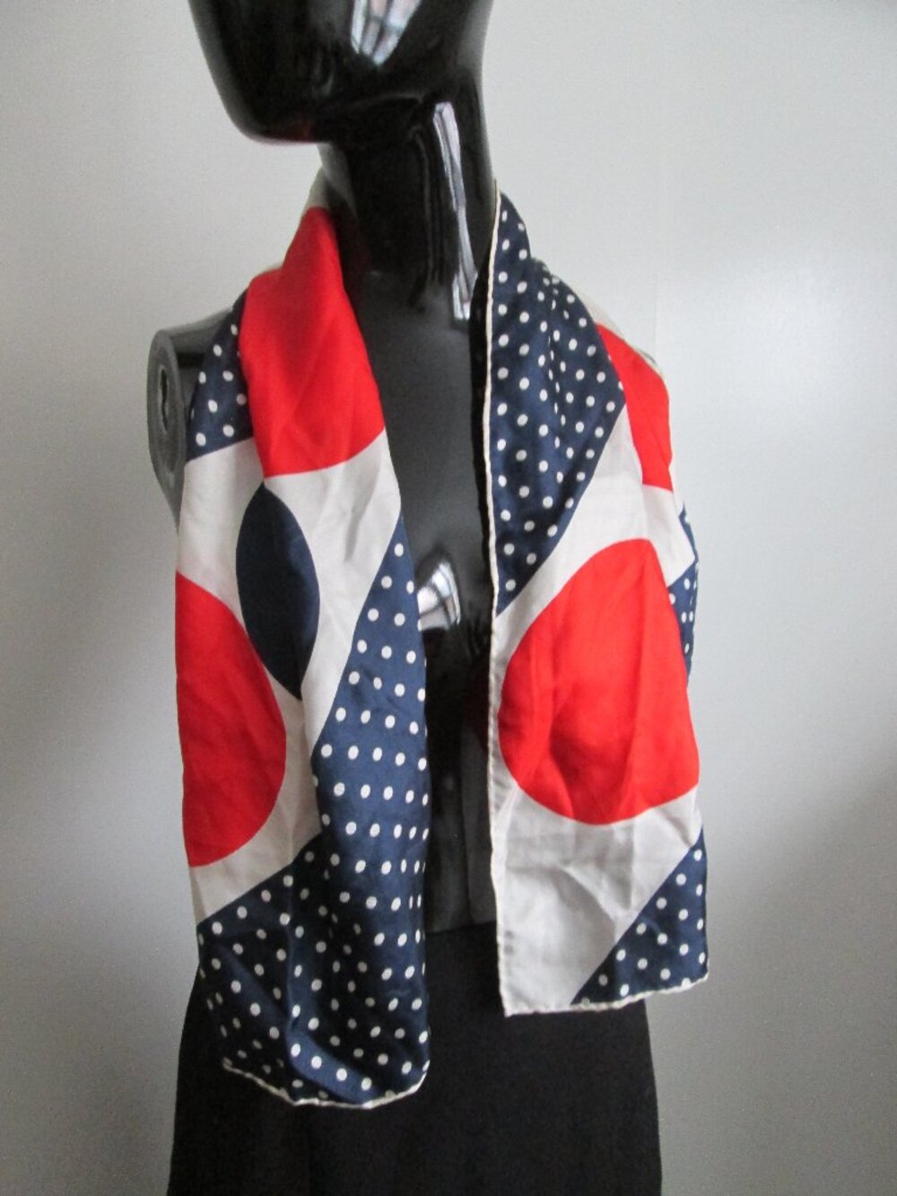 Echo silk patriotic red white blue silk scarf